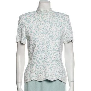 Shimmery Lacey St John Top w Sequins & Bling